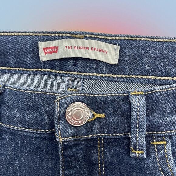 LEVI’s 710 Girl’s 16 REGULAR SUPER SKINNY Blue Jeans - Picture 4 of 4